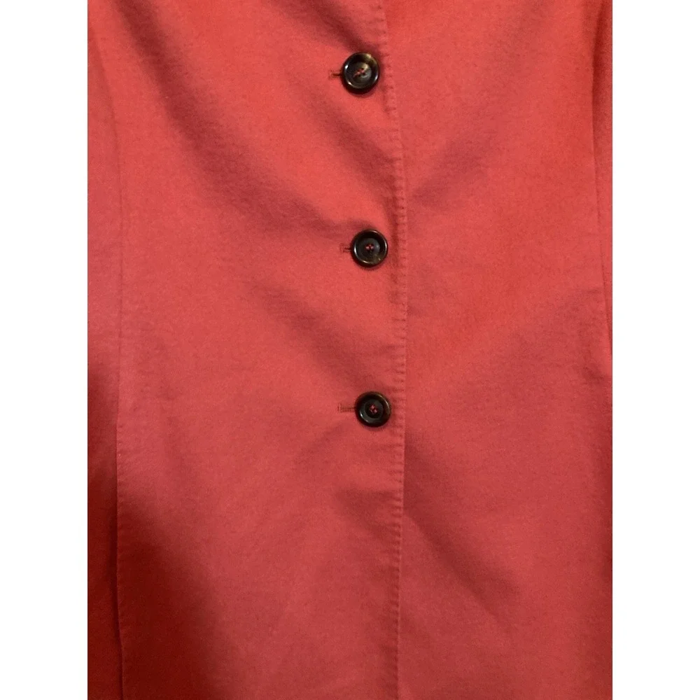 AKRIS Cashmere‎ & Silk Jacket 10 In Coral Three Button Pockets Lined Pea coat